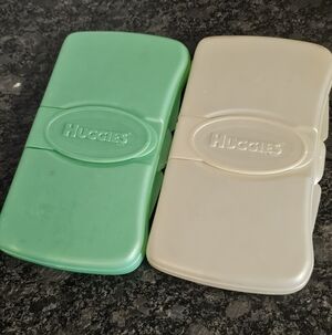 Huggies Travel Wipes Container Vtg Baby Care Wipies Storage Easy 2000s Y2k